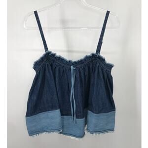 Pilcro Anthropologie Denim Spaghetti Strap Crop Top Size XL